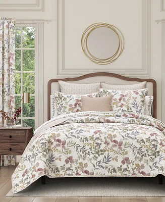 Royal Court Rosewood Botanical Leaf 3-Pc. Quilt Set, Twin/Twin Xl
