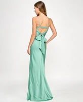 Seni & Cade Women's Satin Tiered Cowl-Neck Gown
