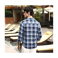 Campus Sutra Men's Navy Blue & Off-White Multi-Checkered Shirt