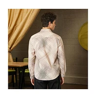 Campus Sutra Men's Saltbox Beige Faded Strokes Shirt