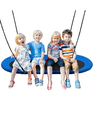 Gymax 60'' Saucer Tree Swing Surf Outdoor Adjustable Kids Giant Oval Platform Set