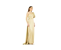 Amri Women's One Shoulder Draped Sleeve Gown