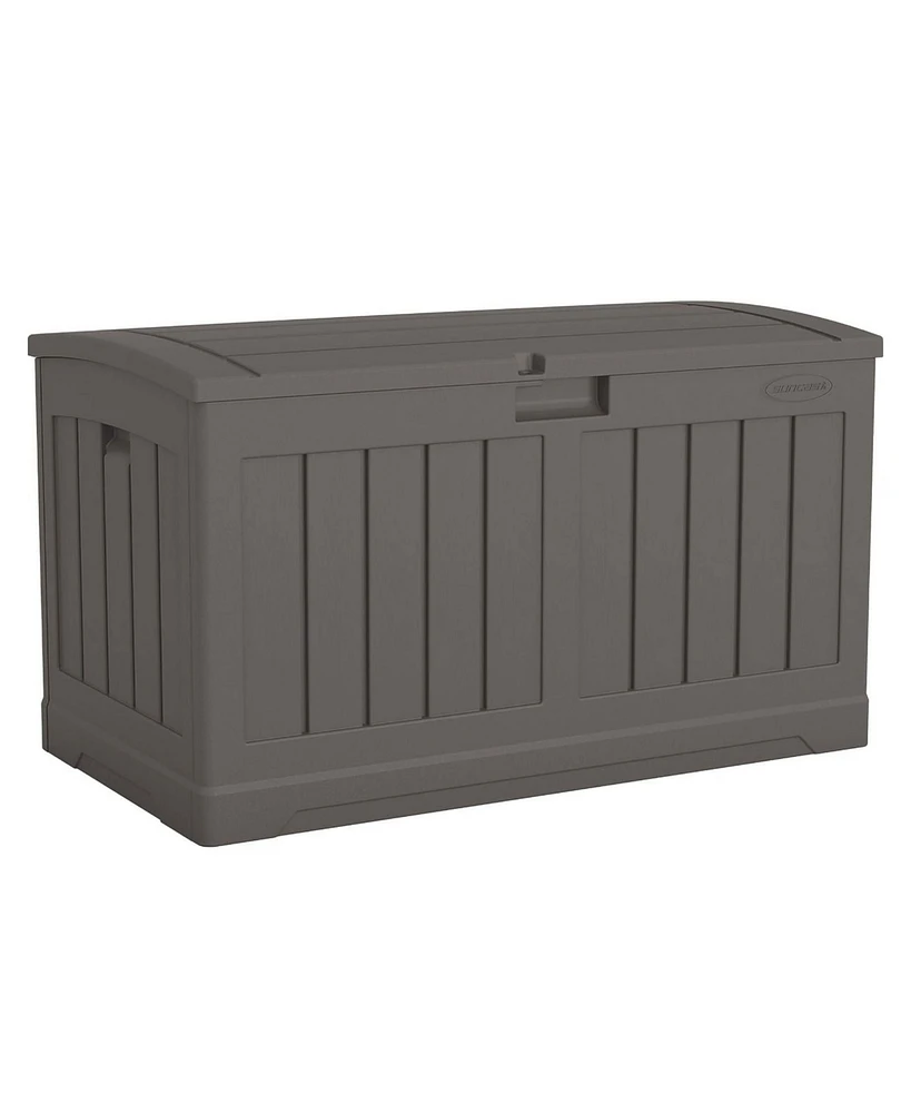 Suncast 50 Gallon Plastic Deck Box with Molded Lockable Feature for Home, Gray