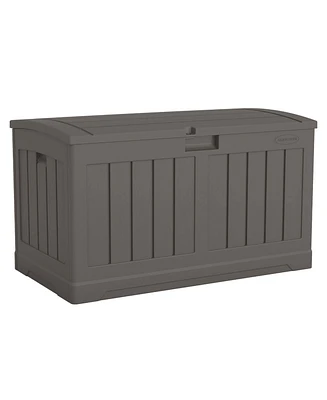 Suncast 50 Gallon Plastic Deck Box with Molded Lockable Feature for Home, Gray