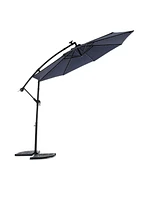 Flynama 10ft Solar Led Offset Hanging Market Patio Umbrella