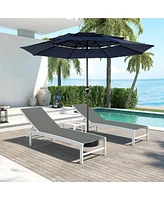 Outdoor Aluminium 10ft 3 Tier Auto-tilt Patio Umbrella