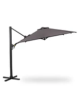 11 Ft Cantilever Patio Umbrella, Round Outdoor Offset Umbrella with 360° Rotation & Tilt Adjustment without Base