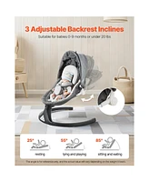 Slickblue Kids Swing 5 Speeds 3 Seat Positions Remote Control Bluetooth 2 Toys