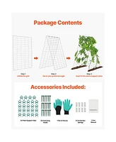 Slickblue Foldable A-Frame Metal Garden Trellis for Climbing Plants Cucumbers and Vegetables