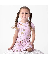 Bellabu Bear Baby Girls Tea Party Short Sleeve Dress