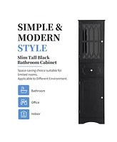 Casainc 63.8"H Tall Bathroom Cabinet with Drawer, Doors, Adjustable Shelf, Mdf & Acrylic