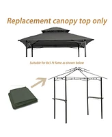 Flynama 8x5Ft Grill Gazebo Replacement Canopy,Double Tiered Bbq Tent Roof Top Cover