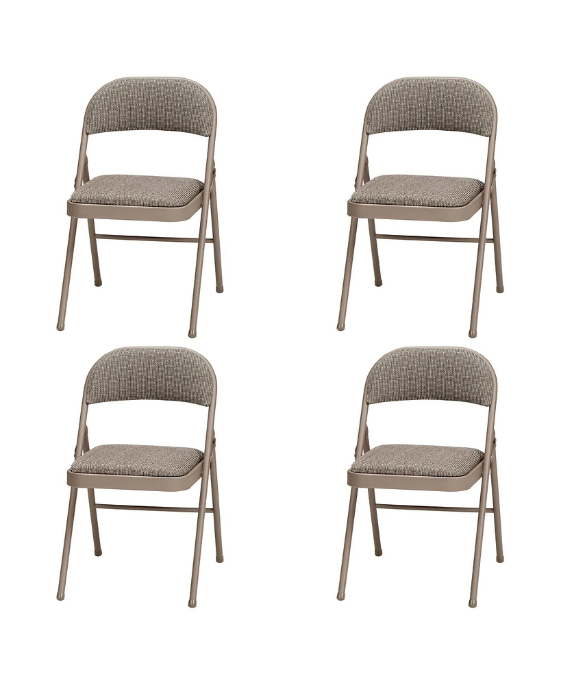 Meco Sudden Comfort Deluxe Courtyard Fabric Padded Folding Chair, (Set of 4)