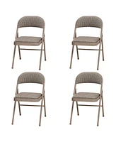 Meco Sudden Comfort Deluxe Courtyard Fabric Padded Folding Chair, (Set of 4)