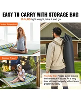 Double Quilted Fabric Hammock with Hardwood Spreader Bar Detachable Pillow