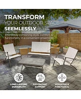 Four Seasons Courtyard Novara 4 Piece Steel Folding Outdoor Conversation Set
