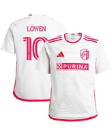 Adidas Big Boys and Girls Eduard Lowen White St. Louis City Sc 2024 The Confluence Kit Replica Player Jersey