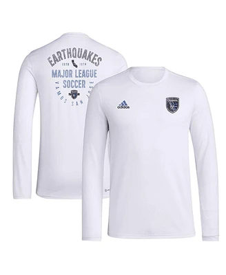 Adidas Men's White San Jose Earthquakes Local Stoic Long Sleeve T-Shirt