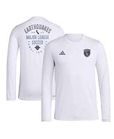 Adidas Men's White San Jose Earthquakes Local Stoic Long Sleeve T-Shirt