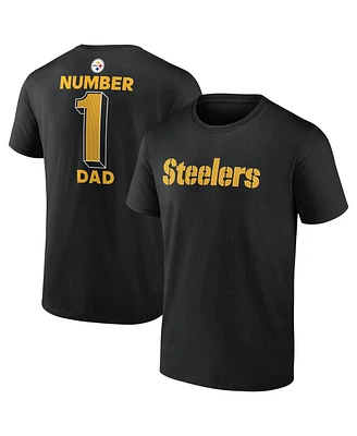 Fanatics Men's Black Pittsburgh Steelers Big Tall Number One Dad T-Shirt