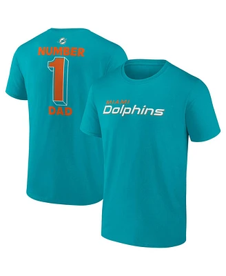 Fanatics Men's Aqua Miami Dolphins Big Tall Number One Dad T-Shirt