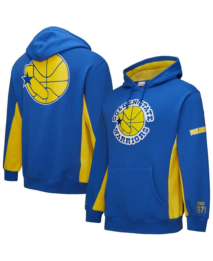 Mitchell & Ness Men's Royal Golden State Warriors Hardwood Classics Team Origins Fleece Pullover Hoodie