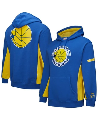 Mitchell & Ness Men's Royal Golden State Warriors Hardwood Classics Team Origins Fleece Pullover Hoodie