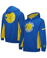 Mitchell & Ness Men's Royal Golden State Warriors Hardwood Classics Team Origins Fleece Pullover Hoodie