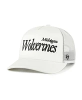 '47 Brand Men's and Women's Cream Michigan Wolverines Foundation Script Adjustable Trucker Hat