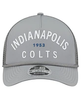 New Era Men's Graphite Indianapolis Colts Active Minimalist M-Crown A-Frame 9FORTY Adjustable Hat