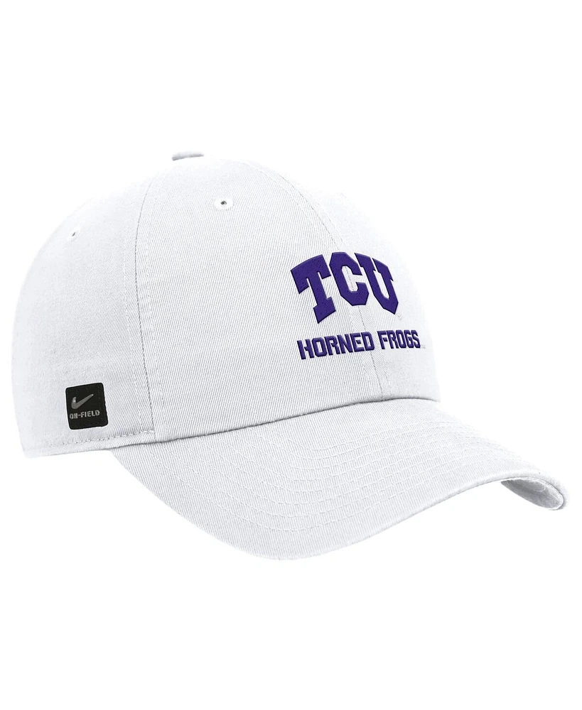 Nike Men's White Tcu Horned Frogs 2025 On-Field Club Adjustable Hat