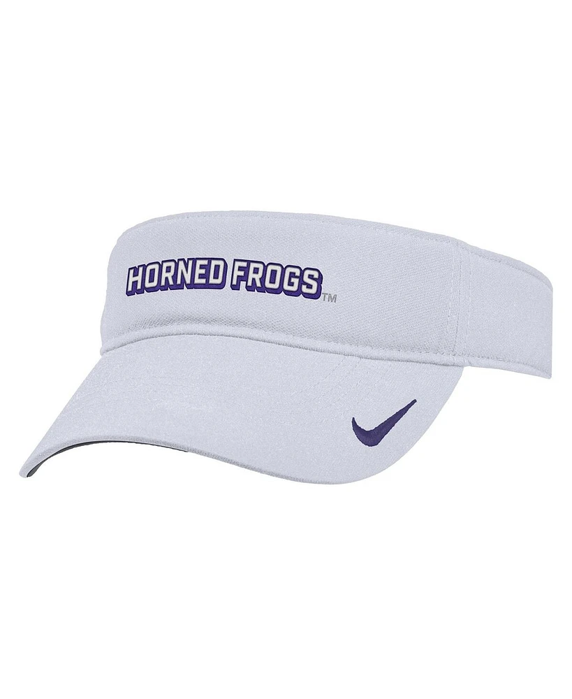 Nike Men's White Tcu Horned Frogs 2025 On-Field Ace Performance Adjustable Visor Hat