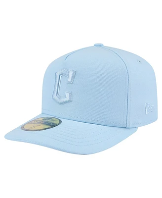 New Era Men's Light Blue Cleveland Guardians Color Pack A-Frame 59FIFTY Fitted Hat