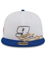 New Era Men's White/Blue Chase Elliott 9FIFTY Snapback Hat