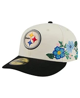 New Era Men's Cream/Black Pittsburgh Steelers Tonal Floral 59FIFTY Fitted Hat