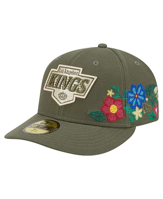 New Era Men's Olive Los Angeles Kings Tonal Florals 59FIFTY Fitted Hat