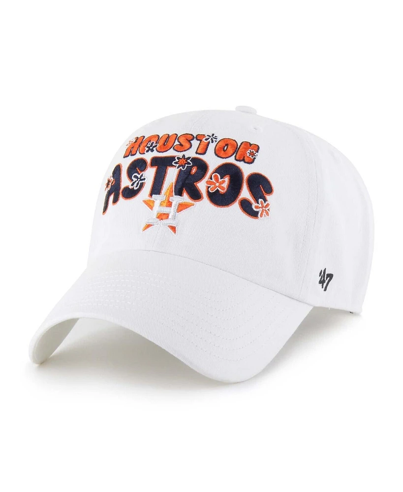 '47 Brand Women's White Houston Astros Flower Power Clean Up Adjustable Hat