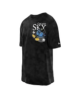 New Era Men's Black Chicago Sky Old School Sport Enzyme Wash Oversized T-Shirt