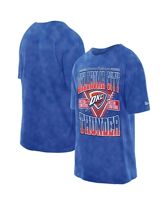 New Era Men's Blue Oklahoma City Thunder Old School Sport Vintage Wash T-Shirt