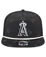 New Era Men's Black Los Angeles Angels Gummy Golfer Trucker Adjustable Hat
