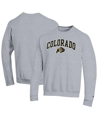 Champion Men's Heather Gray Colorado Buffaloes Arch Over Logo Pullover Sweatshirt