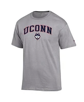 Champion Men's Heather Gray UConn Huskies Arched Logo T-Shirt