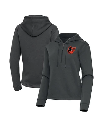Antigua Women's Pewter Baltimore Orioles Contemporary Quarter-Zip Hoodie
