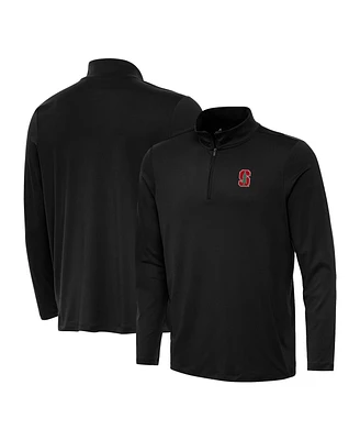 Antigua Men's Black Stanford Cardinal Reprocess Quarter-Zip Sweatshirt
