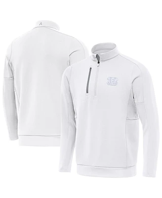 Antigua Men's White Cincinnati Bengals Generation Quarter-Zip Sweatshirt