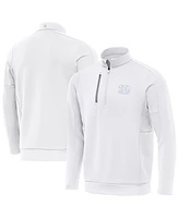 Antigua Men's White Cincinnati Bengals Generation Quarter-Zip Sweatshirt