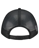 New Era Men's Black Texas Rangers City Initial 9FORTY A-Frame M-Crown Adjustable Trucker Hat