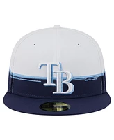 New Era Men's Navy/White Tampa Bay Rays Paint Stroke 59FIFTY Fitted Hat