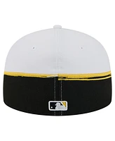 New Era Men's Black/White Pittsburgh Pirates Paint Stroke 59FIFTY Fitted Hat
