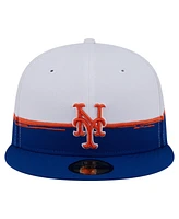 New Era Men's Royal/White York Mets Paint Stroke 59FIFTY Fitted Hat